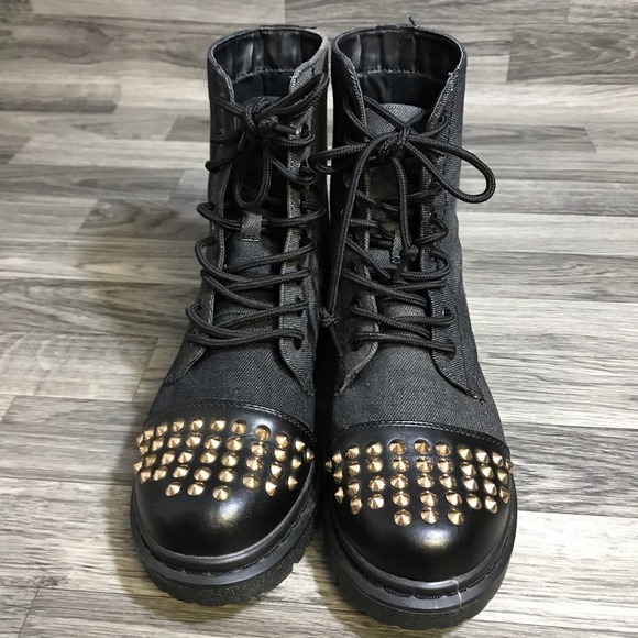 Gia-Mia Black Combat Boots - Picture 3 of 7